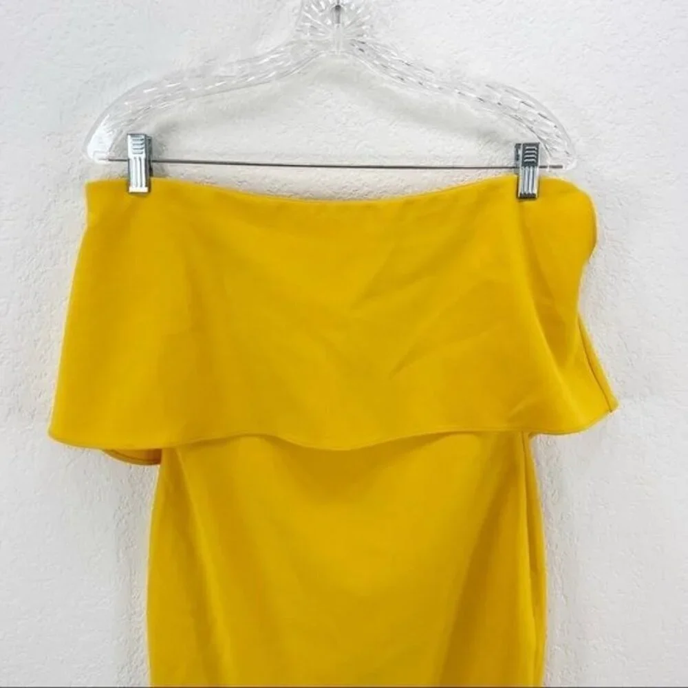LIKELY Driggs Dress Goldenrod Yellow Strapless Revolve Cocktail Midi Size 8 NWT